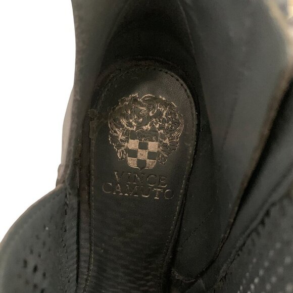 VINCE CAMUTO Levesna Ankle Bootie In Perforated Grey Gravel Nubuck Leather Sz 9 - Picture 8 of 13